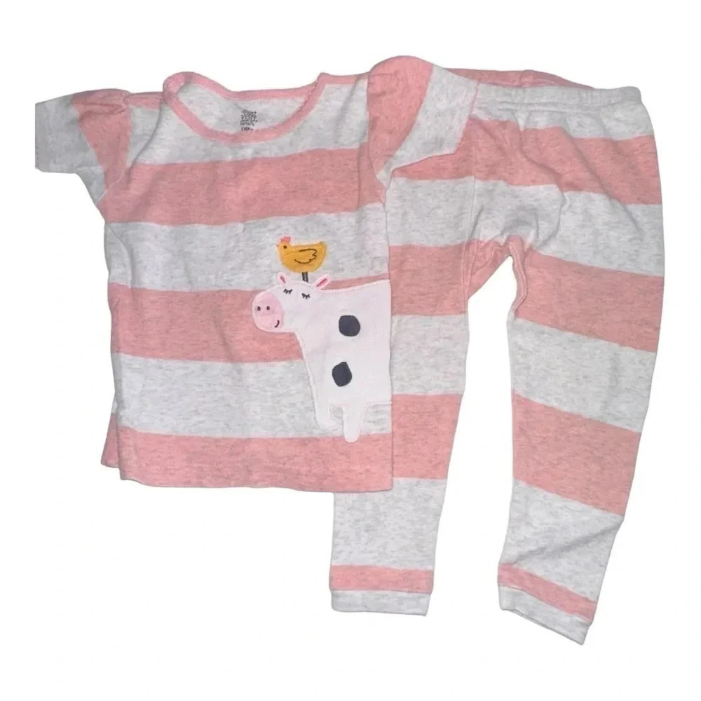 Just One You by Carter’s pink and gray stripped PJ’S size 18 months